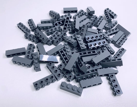 LEGO Brick 1x4 with Studs on Side Pack of 72 Dark Bluish Grey