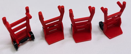 LEGO Minifigure Hand Truck / Trolley Pack of 4 Red
