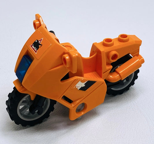 LEGO City Orange Motorcycle with Tow Truck Danger Sticker