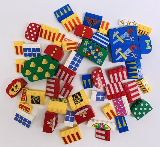 LEGO Vintage Fun Pack Mixed Printed Pieces  Basic Freestyle Fabuland