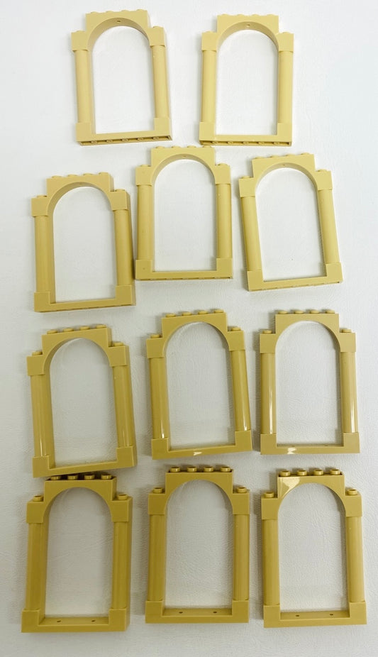 LEGO Arched Door Frames 1x6x7 Pack of 11 Tan