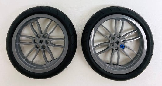 LEGO Technic Motorcycle Tyre 94.2x22 Pack of 2 With Dark Bluish Grey Hub