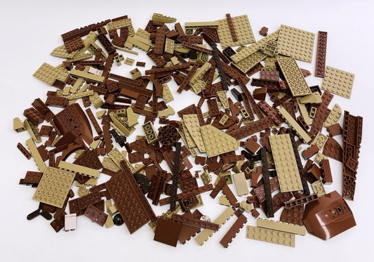 LEGO Shades of Brown and Tan Fun Pack Mixed Pieces Bricks Slopes Plates and More