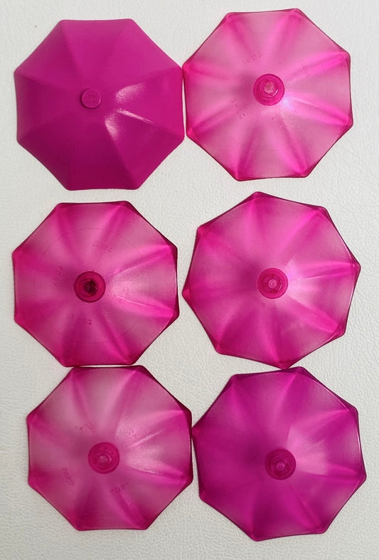 LEGO Umbrella Tops Pack of 6 Dark Pink / Trans Dark Pink