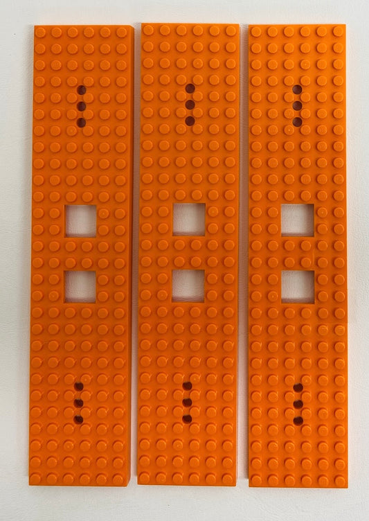LEGO Train Base 6x28 Pack of 3 Orange - Rare Colour - Horizon Express