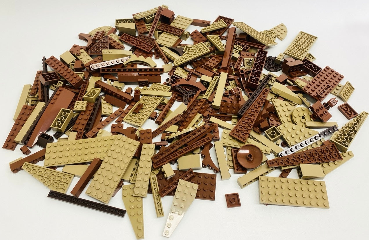 LEGO Shades of Brown and Dark Tan Fun Pack Mixed Pieces Bricks Slopes Plates and More