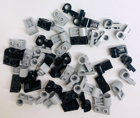 LEGO Modified Plates Fun Pack 1x2 with Pin Hole on Bottom Black / Light Bluish Grey