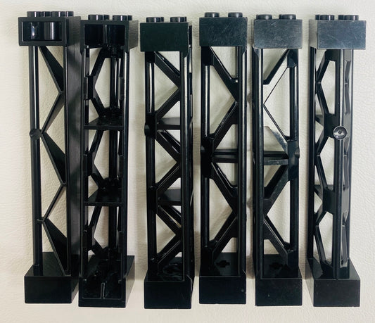 LEGO Support 2x2x10 Pack Of 6 Black