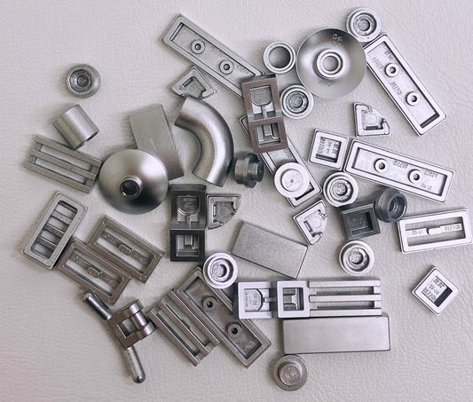 LEGO Metallic Silver Fun Pack Mixed Small Pieces Dishes Slopes Tiles and More