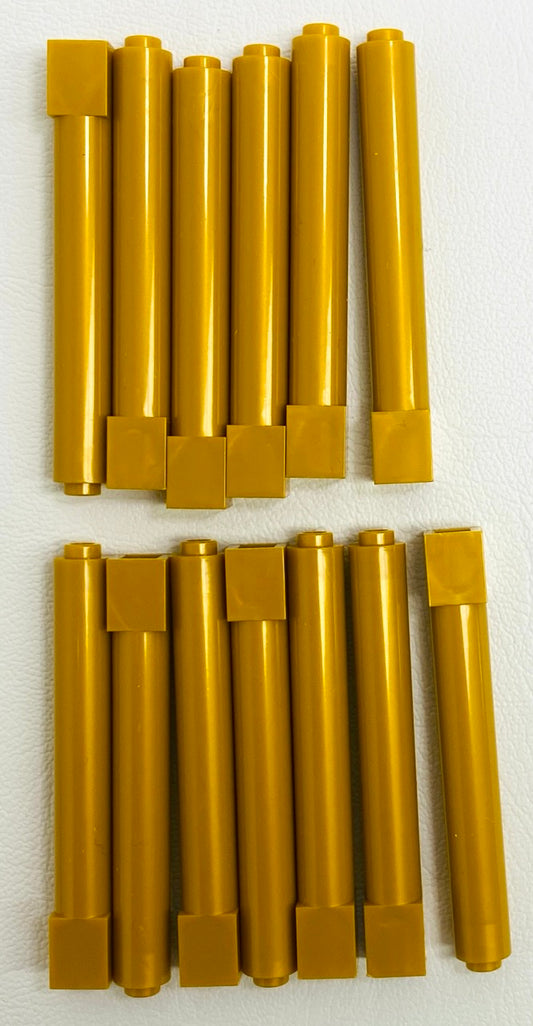 LEGO Support 1x1x6 Pack of 13 Pearl Gold