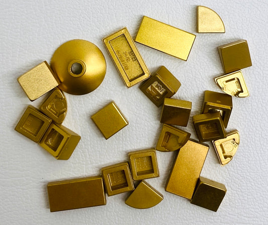 LEGO Metallic Gold Fun Pack Mixed Tiles Slopes and Dish