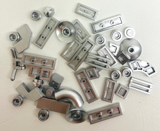 LEGO Metallic Silver Fun Pack Mixed Small Pieces Dishes Slopes Tiles and More