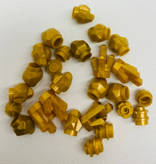 LEGO Pearl Gold Fun Pack Mixed Pieces Nuggets Crystals and More