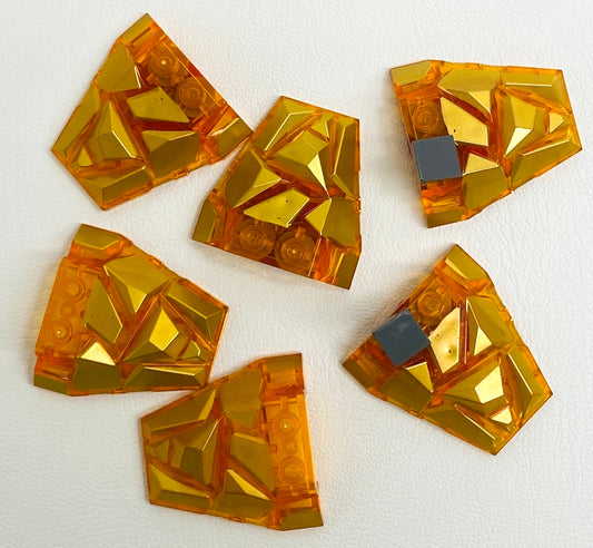 LEGO Lava Fun Pack Trans Orange Slope Pieces with Gold Printing
