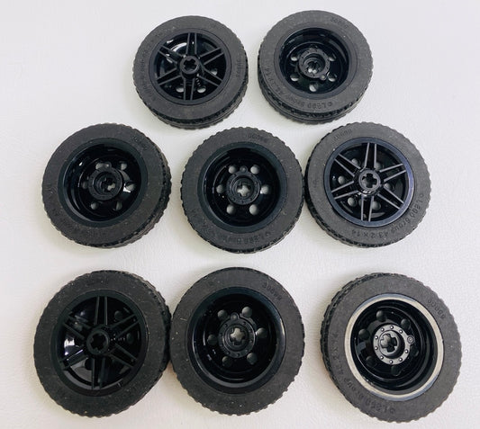 LEGO Technic Tyre 43.2x14 Pack of 8 with Black Hubs