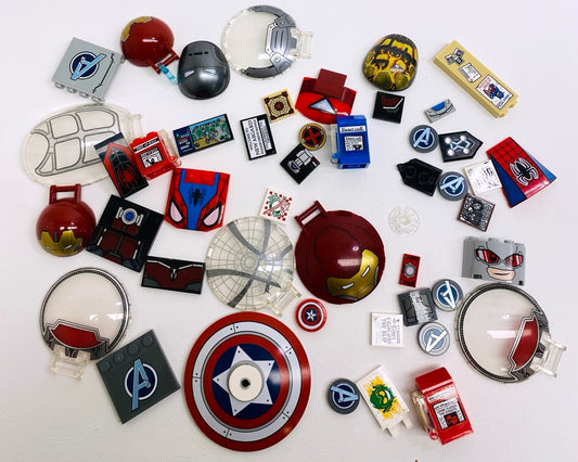 LEGO Marvel Superheroes Printed Pieces Fun Pack Mixed Panels Dishes Tiles and More