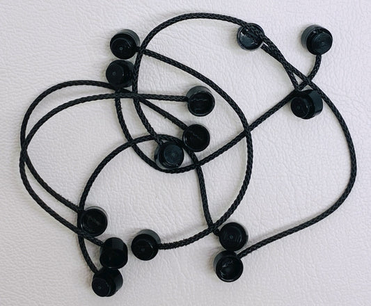 LEGO Black String with End Studs 10L Pack of 7 Black