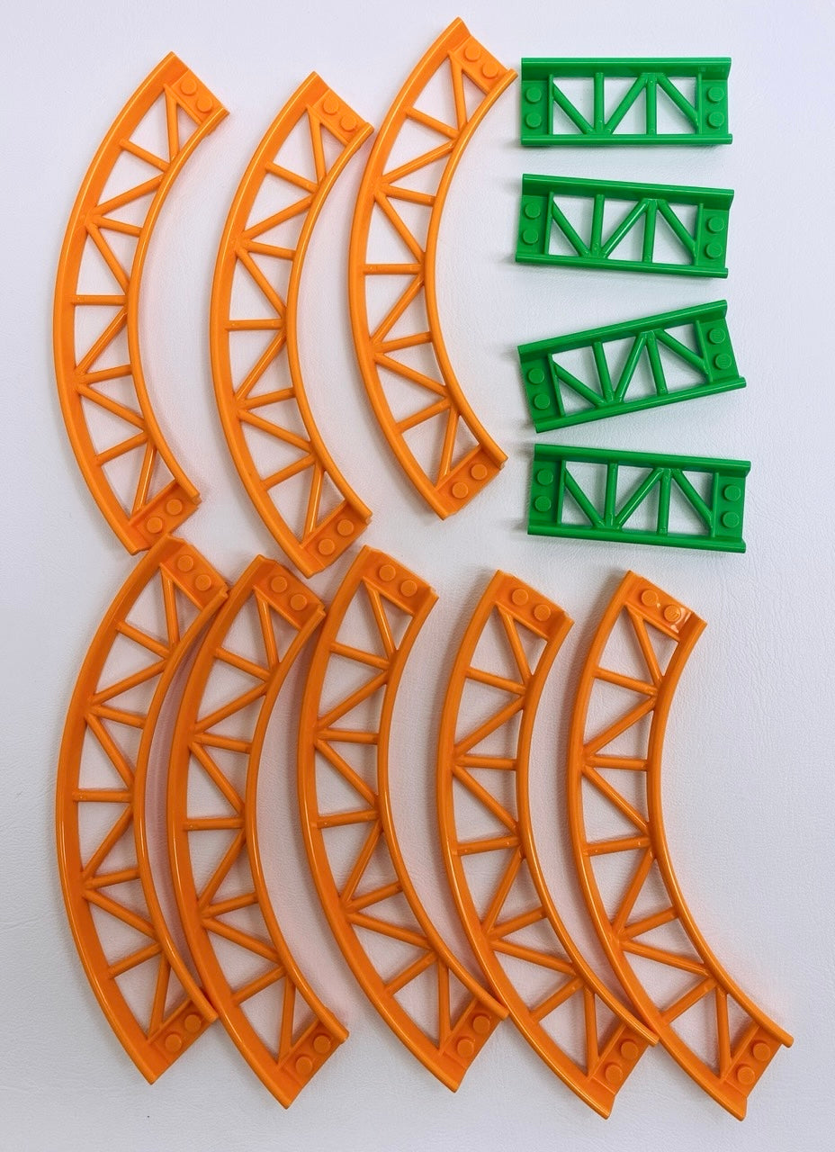 LEGO Roller Coaster Track Mixed Pack Bright Green / Orange