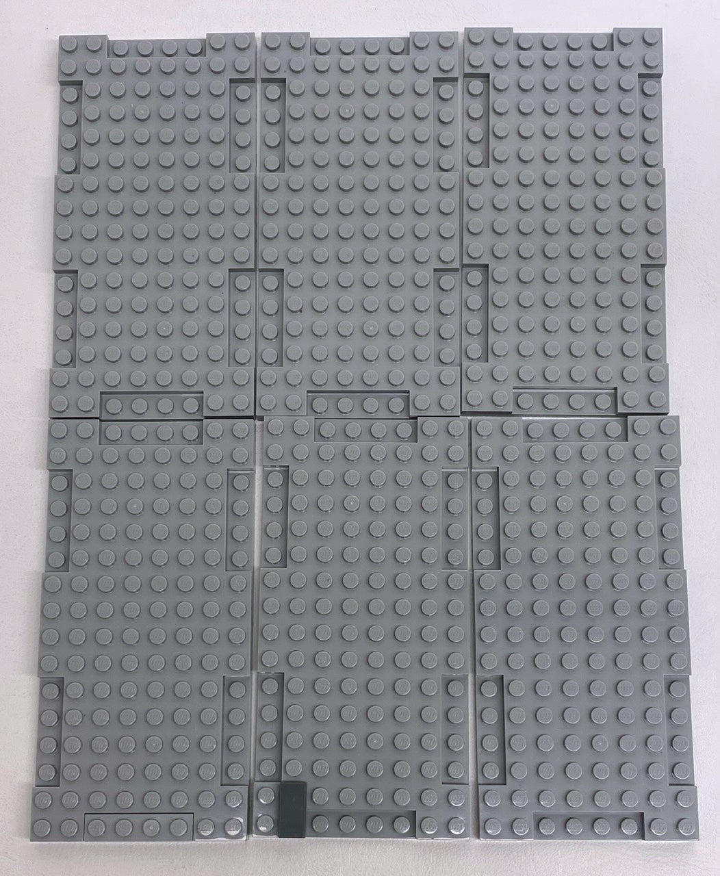 LEGO Brick Modified 8x16x2/3 Pack of 6 Light Bluish Grey