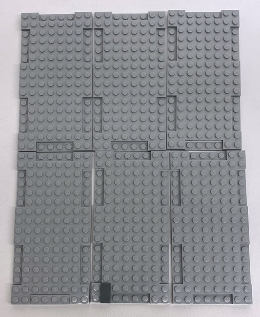 LEGO Brick Modified 8x16x2/3 Pack of 6 Light Bluish Grey