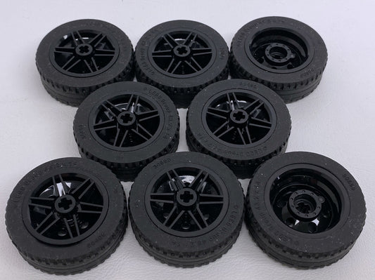 LEGO Technic Tyre 43.2x14 Pack of 8 with Black Hubs