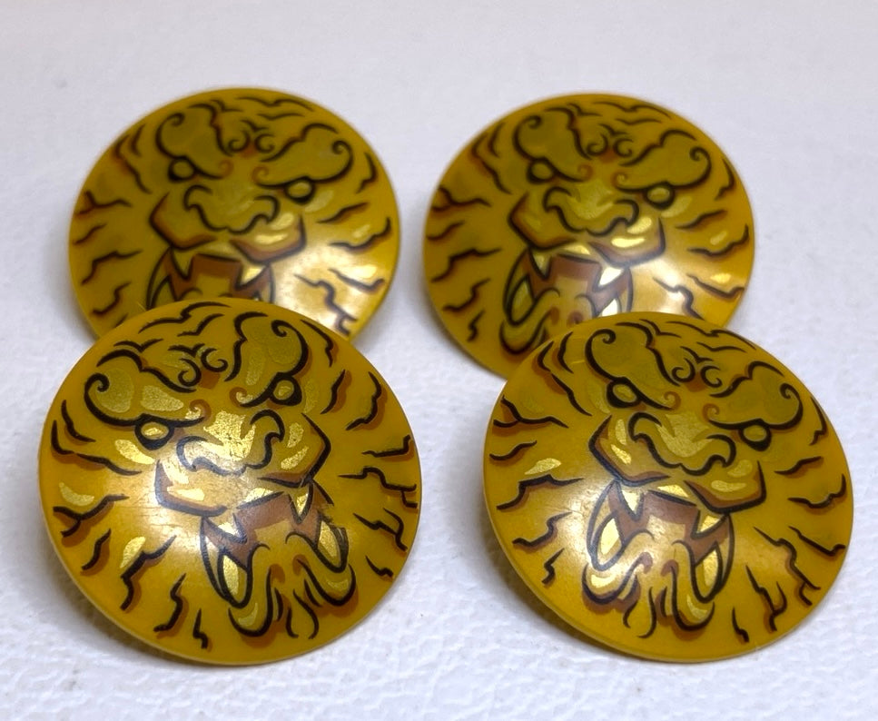 LEGO Shields Fun Pack of 4 Pearl Gold Ninjago Lion Head Pattern