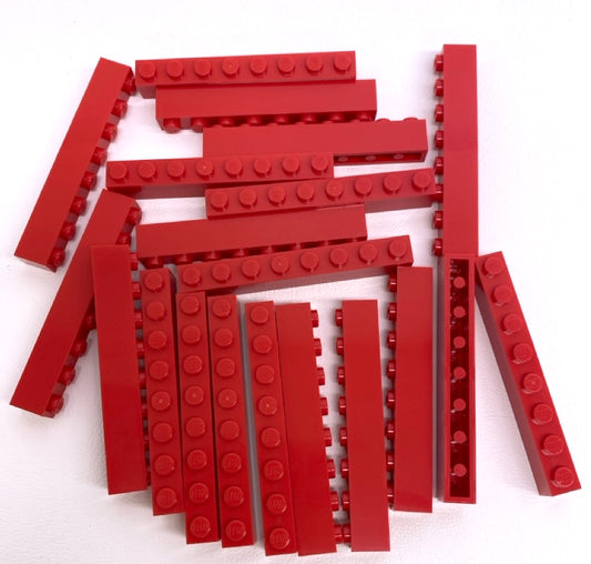 LEGO Red Brick 1x8 Fun Pack of 20