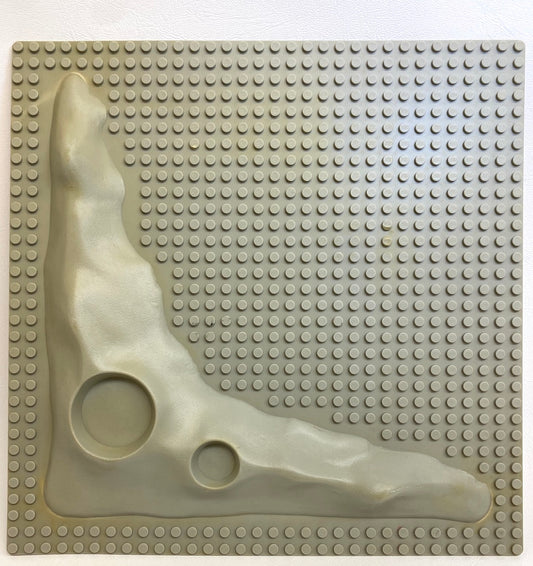 LEGO Space Vintage Baseplate 32x32 Light Grey (Old Shade) with Craters