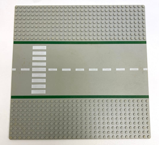 LEGO Vintage Baseplate 32x32 Light Grey (Old Shade) 9-Stud Straight Road with Crosswalk Patter