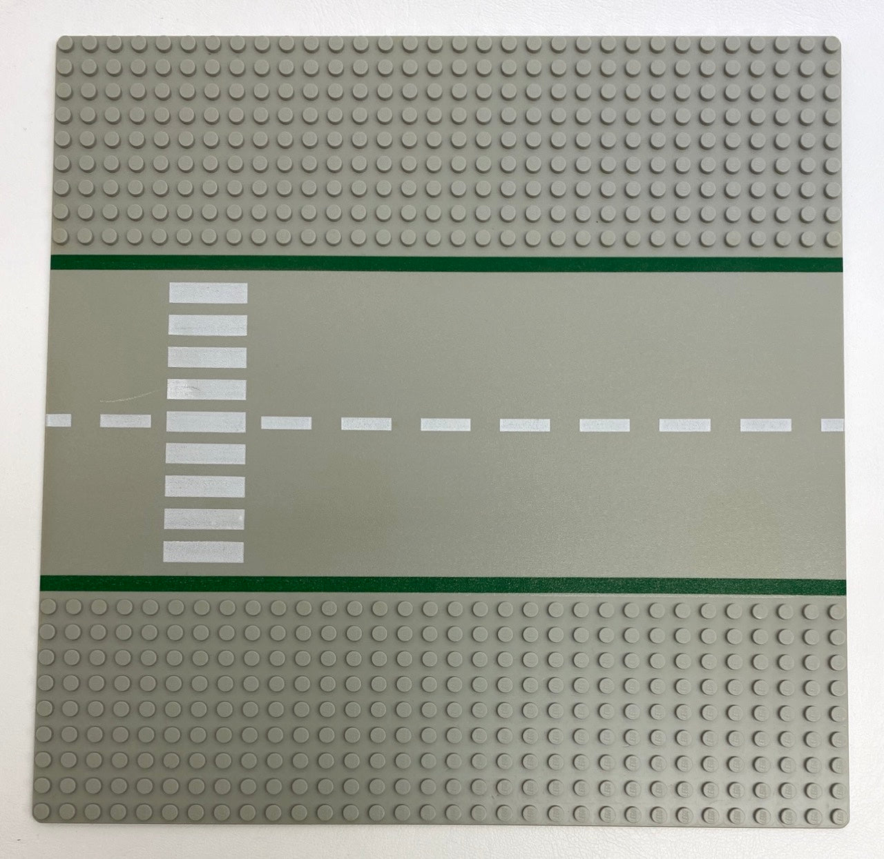LEGO Vintage Baseplate 32x32 Light Grey (Old Shade) 9-Stud Straight Road with Crosswalk Pattern