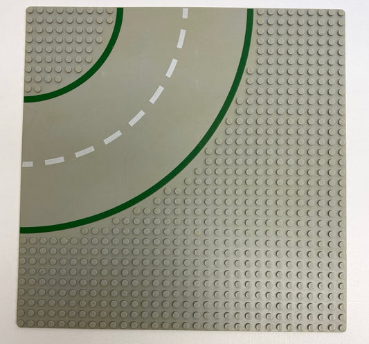 LEGO Vintage Baseplate 32x32 Light Grey (Old Shade) 9-Stud Curve Road