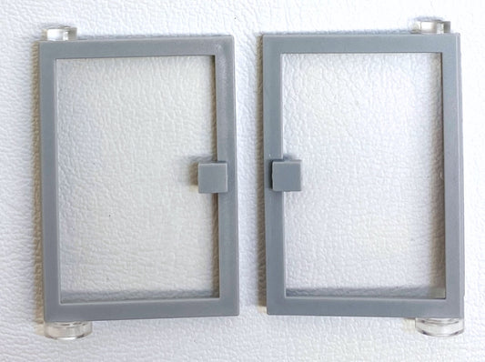 LEGO Door 1x4x5 Pack of 2 Light Bluish Grey Left and Right Rare Pieces Modular / Airport / Creator / Spongebob