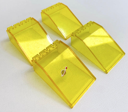 LEGO Classic Space Trans Yellow Windscreen / Canopy 6x4x2 Pack of 4