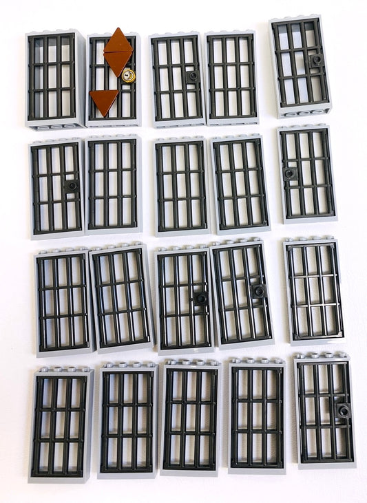 LEGO Door and Window Fun Pack Light Bluish Grey Frames with Dark Pearl Grey Bars