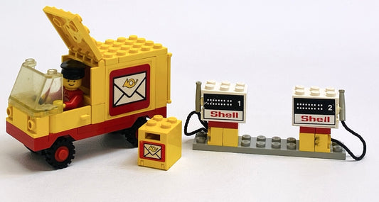 LEGO City / Town Vintage Post Office Van and Shell Petrol Pumps
