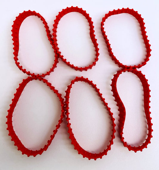 LEGO Red Rubber Tread 36 Treads Pack of 6 (Non-Technic)