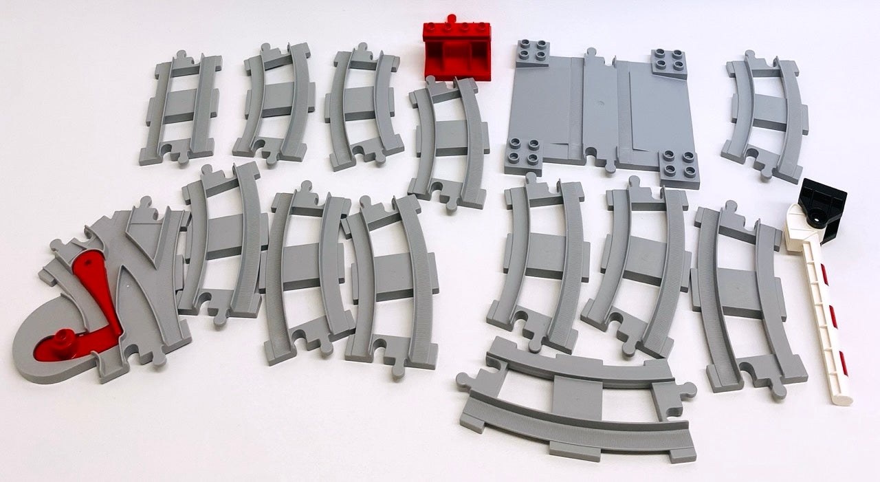 LEGO Duplo Train Track Mixed Fun Pack - Light Bluish Grey