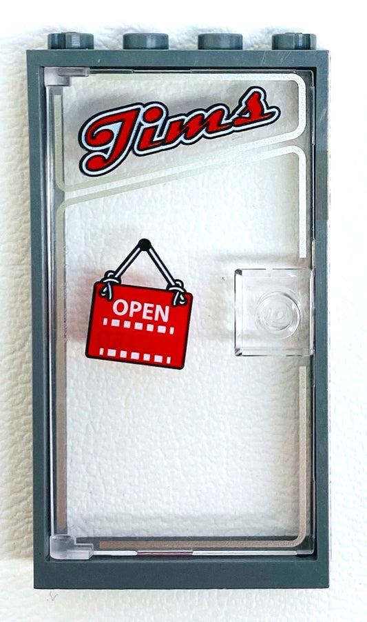 LEGO Door and Frame with Jims Pattern from Modular Diner