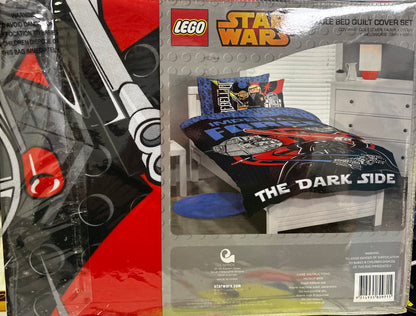 BRAND NEW IN PACKAGING LEGO STAR WARS DARK SIDE SINGLE BED QUILT COVER SET circa 2016