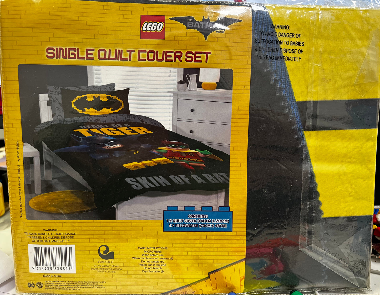 BRAND NEW IN PACKAGING LEGO BATMAN MOVIE SINGLE BED QUILT COVER SET