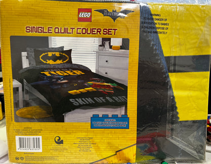 BRAND NEW IN PACKAGING LEGO BATMAN MOVIE SINGLE BED QUILT COVER SET