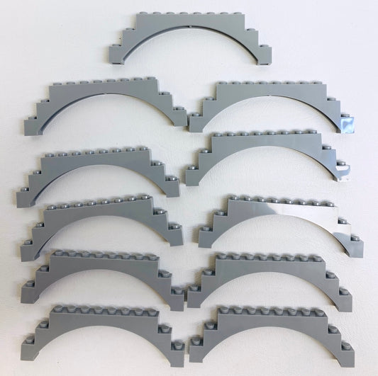 LEGO Arched 1x12x3 Pack of 11 Light Bluish Grey