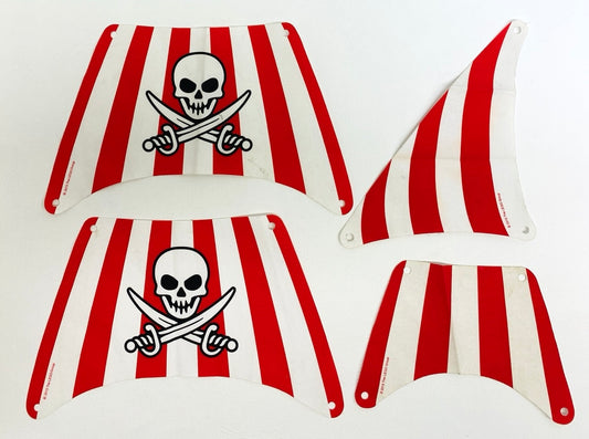 LEGO Pirates Cloth Sail Fun Pack White with Red Stripes - Brick Bounty (Marked)