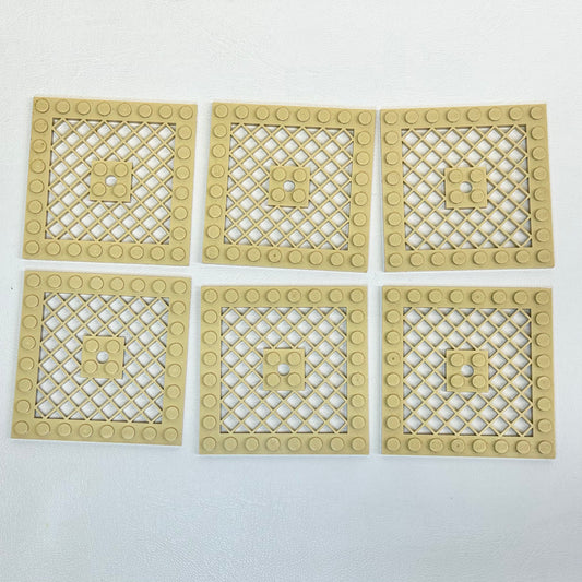 LEGO Grille Plate 8x8 Pack of 6 Tan Hard To Find