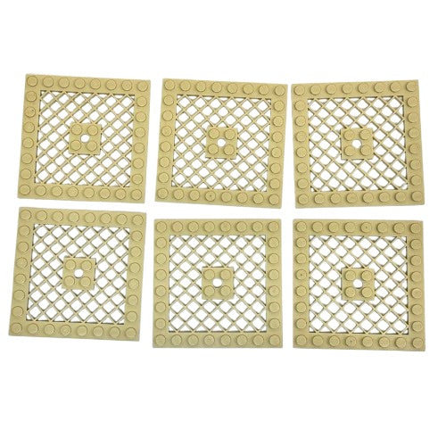LEGO Grille Plate 8x8 Pack of 6 Tan Hard To Find