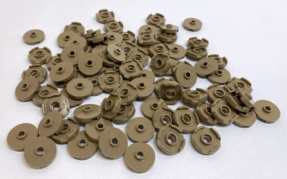 LEGO Dark Tan Round Tile 2x2 with Stud / Jumper Plate Fun Pack