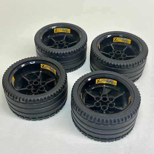 LEGO Technic Tyre 68.8x36ZR Pack of 4 with FIRM GRIP Pattern on Black Hubs