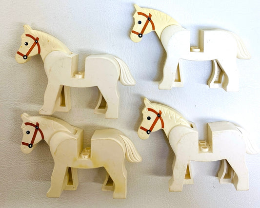 LEGO Animals Vintage White Horses (Marked)