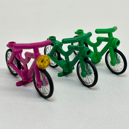 LEGO Bicycle Pack of 3 Mixed Colours / Green / Bright Green / Magenta