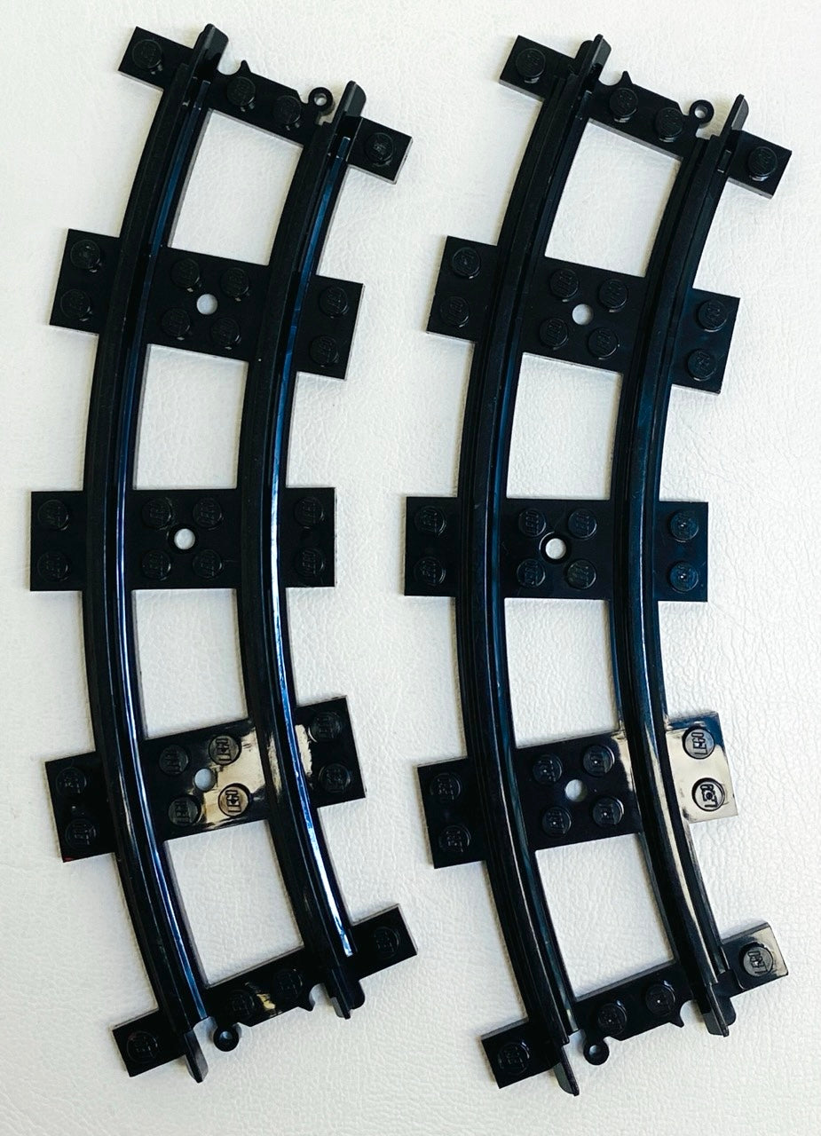 LEGO Trains / Roller Coaster Narrow Track Pack of 2 Curve Black (6 Wide)